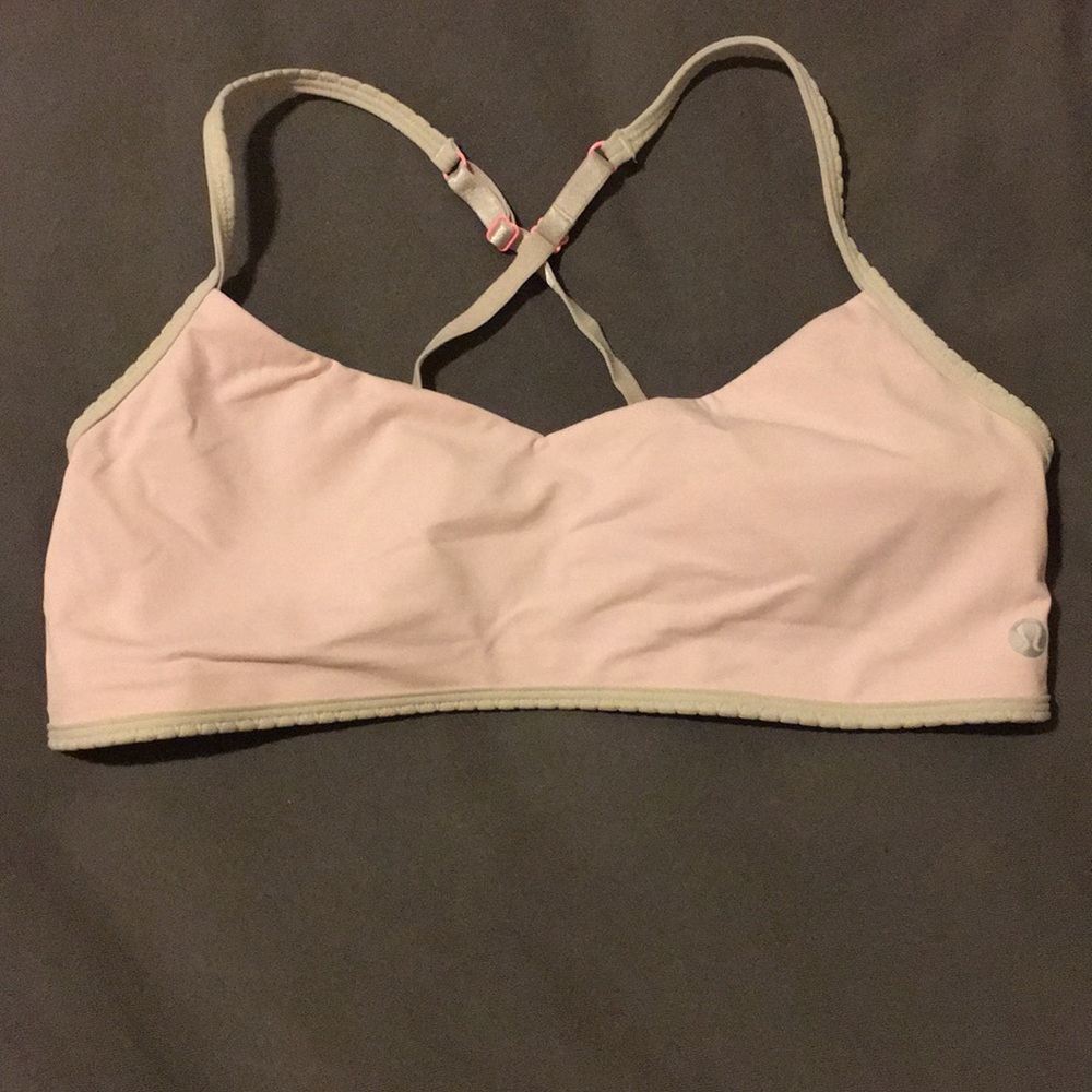 Light pink Lulu Lemon sports bra